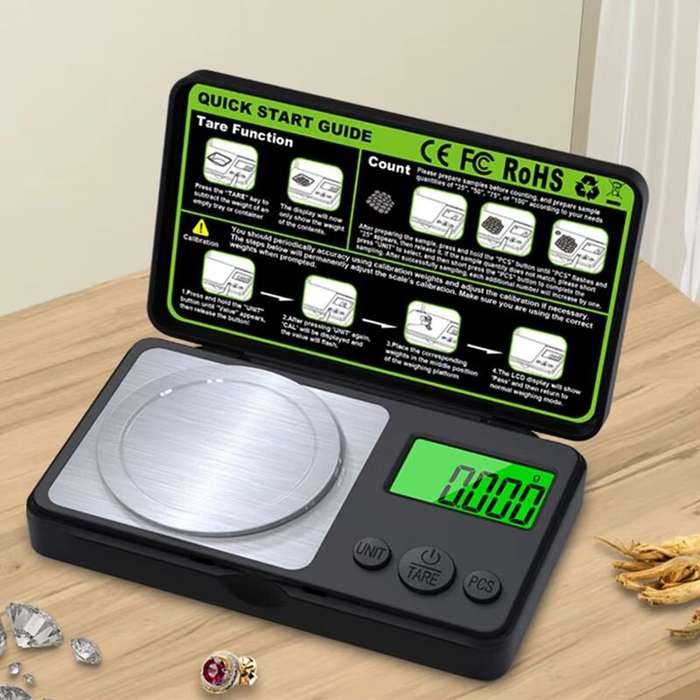 50g - Apex Precision Digital Scale 0.001g High Accuracy for Jewelry Herbs Kitchen and Lab Tasks with