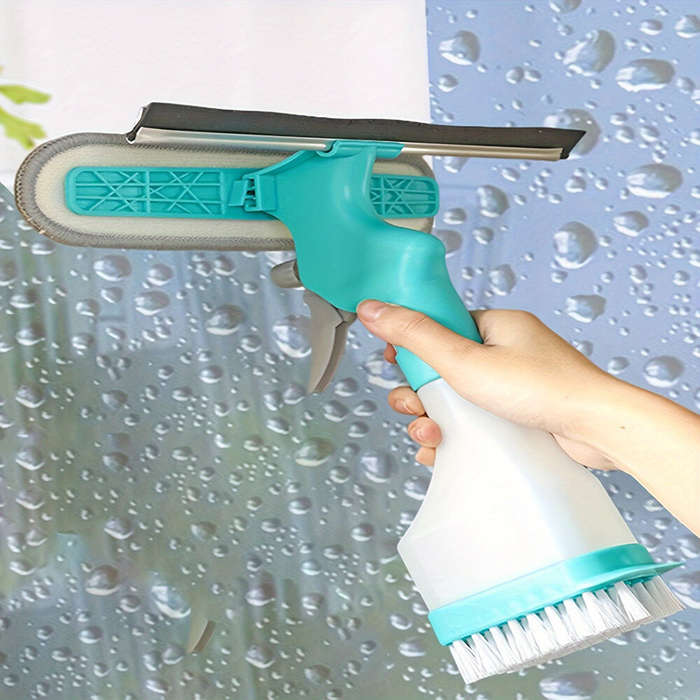 Green - 4-in-1 Home Glass Cleaning Brush Glass Cleaning Brush Multi-function Window Cleaner Creative