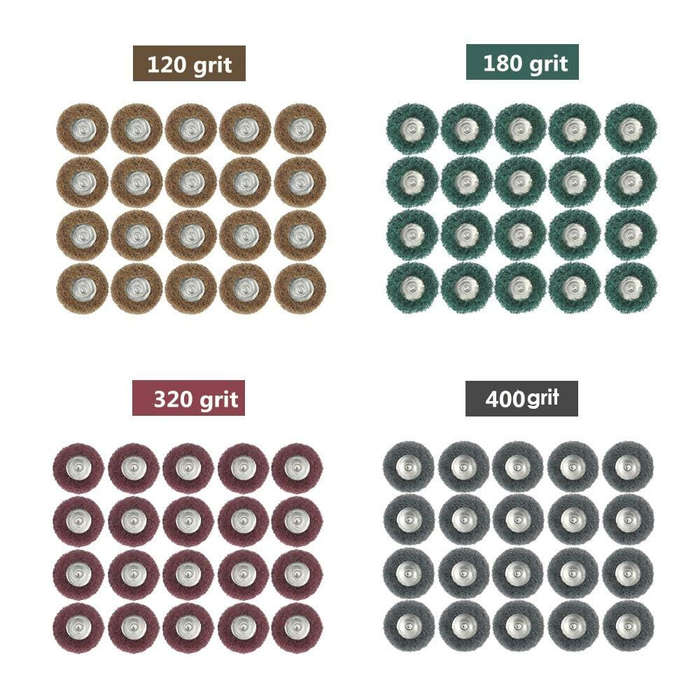 40pcs - 40 Pack Abrasive Buffing Polishing Wheel Set 1 Inch Fine Medium Coarse Grit Rotary Tool Acce