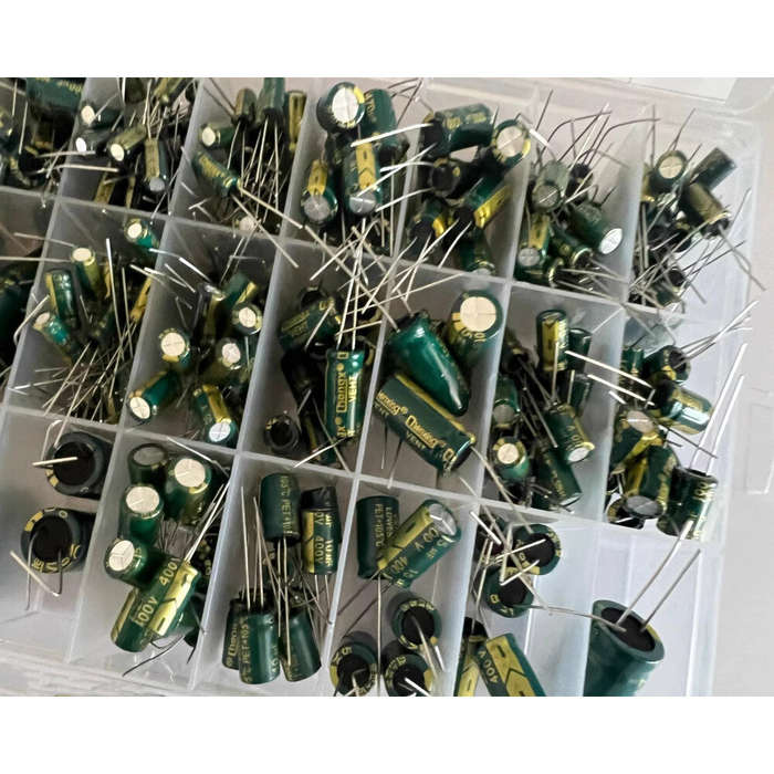 with box - 335Pcs Aluminum Electrolytic Capacitor Kit 24Values 10V-400V Capacitors Assortment Kit 2.