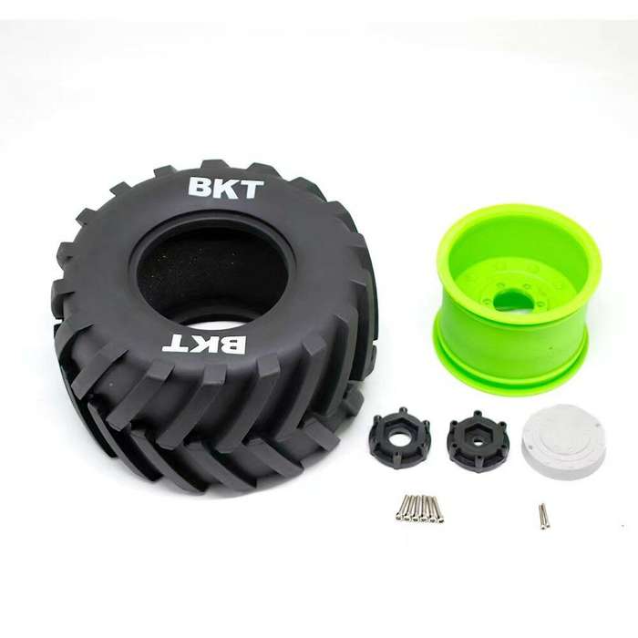 Green - 2PCS Monster Truck Tires Wheels 14mm/17mm Adjustable for 1/8 LOSI LMT W66 KYOSHO Axial RC Ca