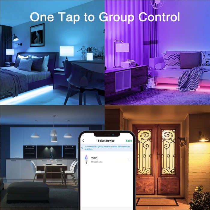 E14 - Gosund WB6 E14 Smart Bulb 450LM RGB+CW Smart Light APP Control Voice Control With Alexa Google