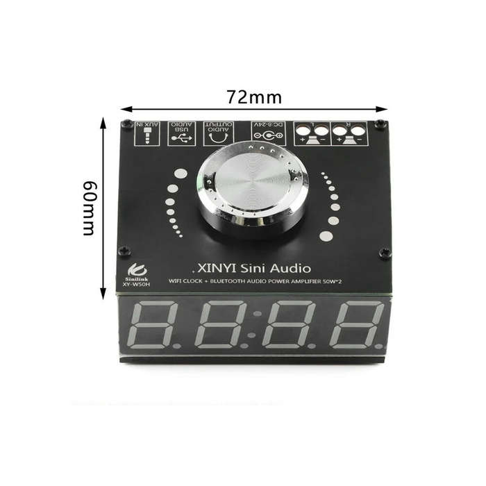XY-W50H HIFI 50W*2 Stereo bluetooth 5.0 Digital Power Amplifier Board Module with WIFI Timing Clock