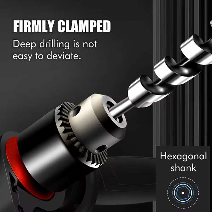 6PCS 6-16mm High Carbon Steel Woodworking Roller Drill Set 230mm Hexagonal Handle Fried Dough Twists