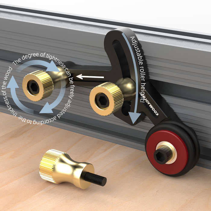 #A - ENJOYWOOD One Way Bearing Roller Feeder Clear Cut Precision Stock Guides Featherboards Safety F