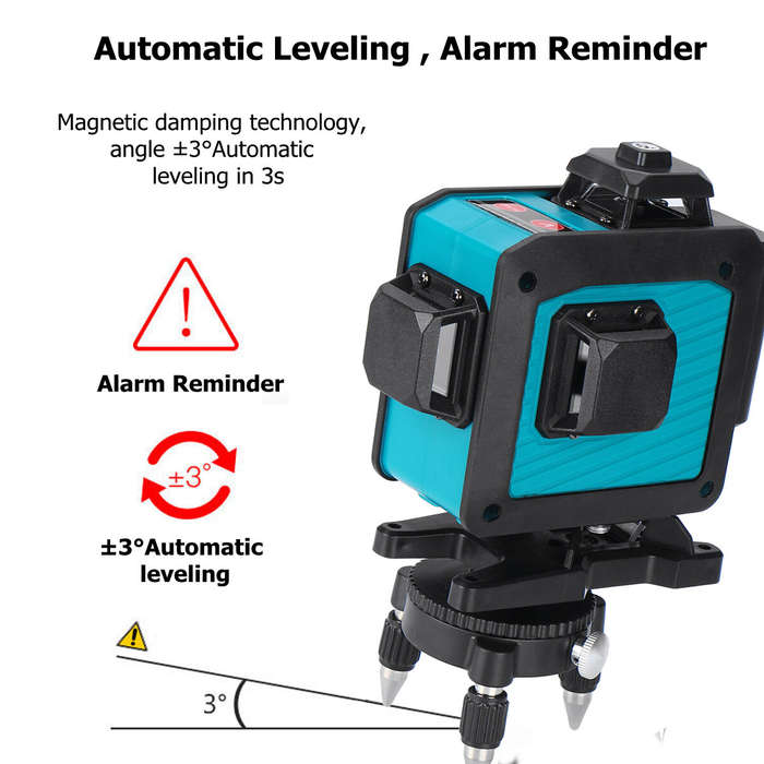 16 Line Laser Level Green Light 360 Self Leveling Cross Horizontal Vertical