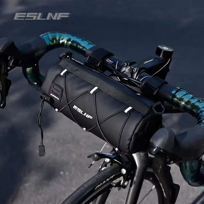 Black - ESLNF Mountain Bike Front Bag Large Capacity Outdoor Storage Waterproof Multifunction Bicycl