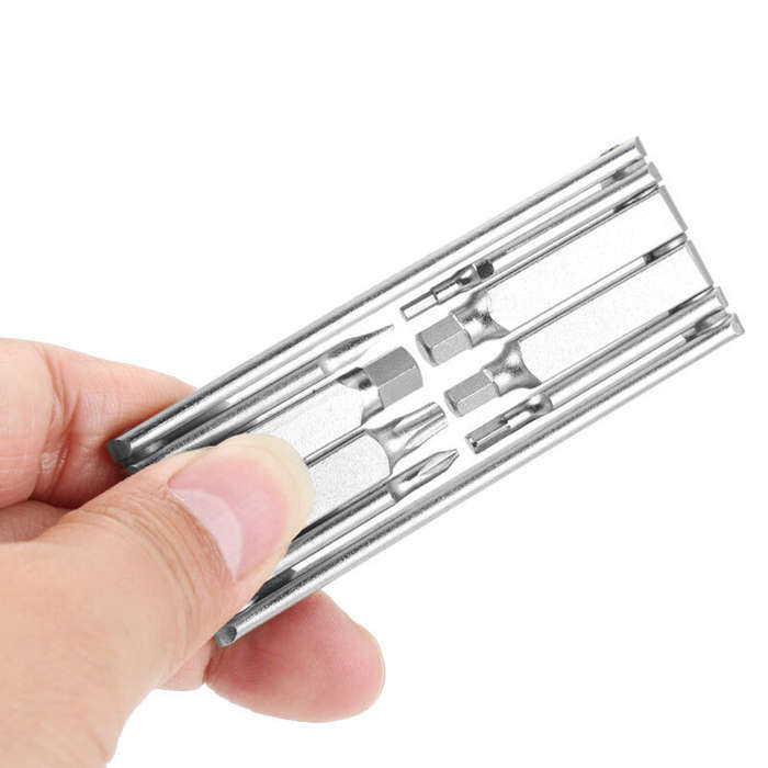 sliver white - TOOPRE Mountain Bike Repair Tool Kit Multifunctional Bicycle Repair Disassembly Kit H