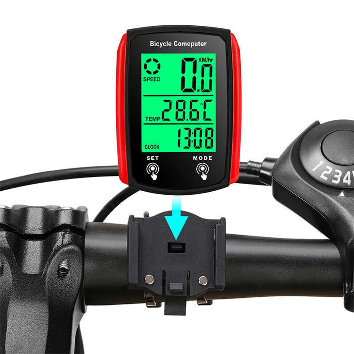 Black - XANES Waterproof Bicycle Computer LCD Display Wired Speedometer Odometer Cycling Digital Bik
