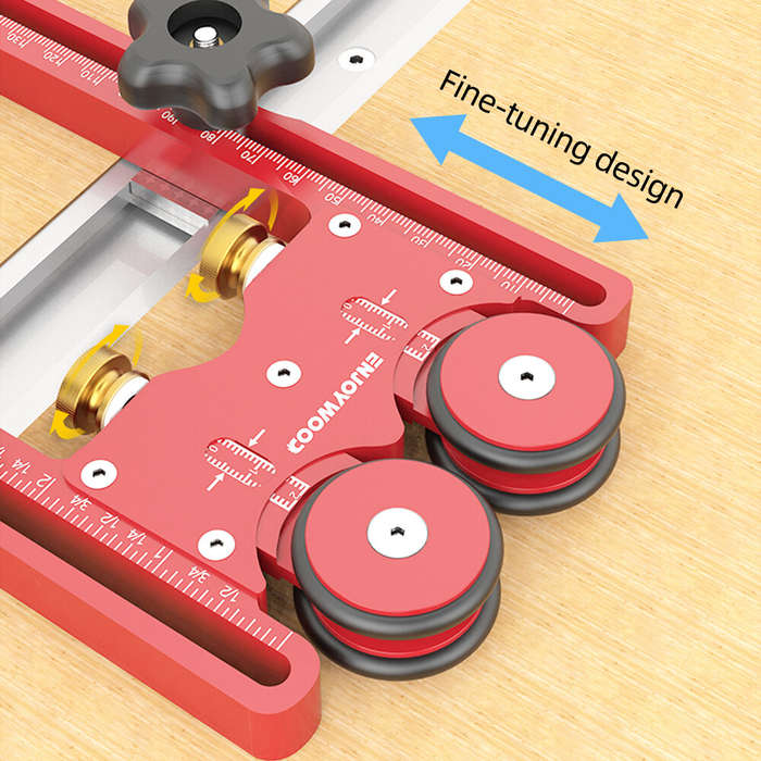 Red - ENJOYWOOD 160mm Extended Stock Guide with One-Way Wheel and Safety Auxiliary Tool Versatile fo