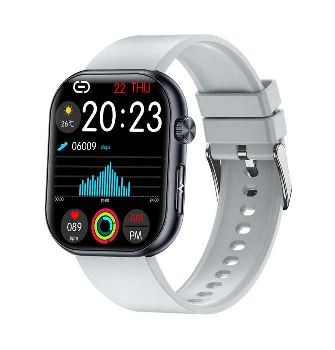 Blue - ET587 1.96inch AMOLED Display ECG Function Micro-physical Examination SOS Emergency bluetooth