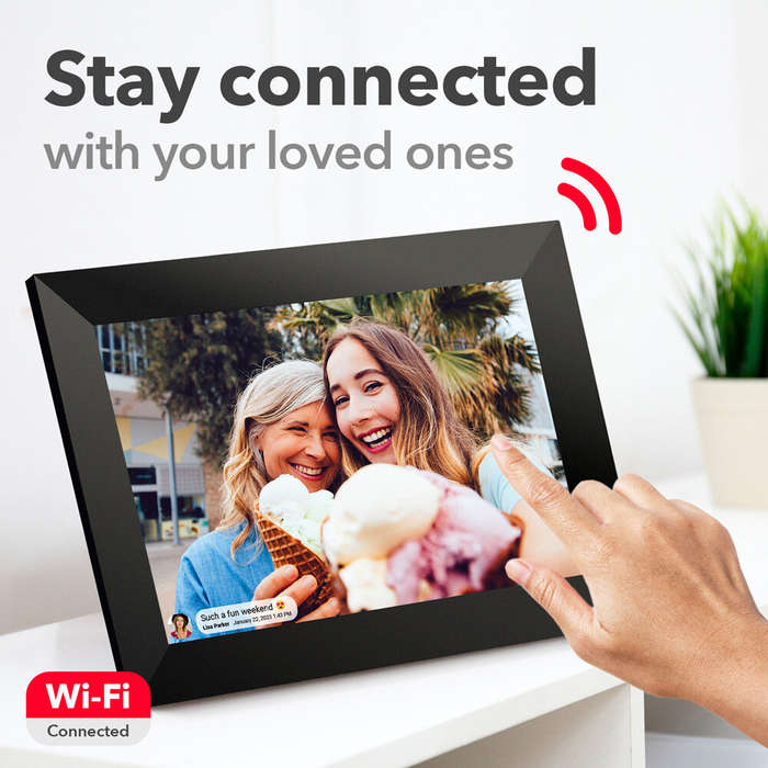 White - Frameo 10.1 Inch Smart WiFi Digital Photo Frame 1280x800 IPS LCD Touch Screen Auto-Rotate Po