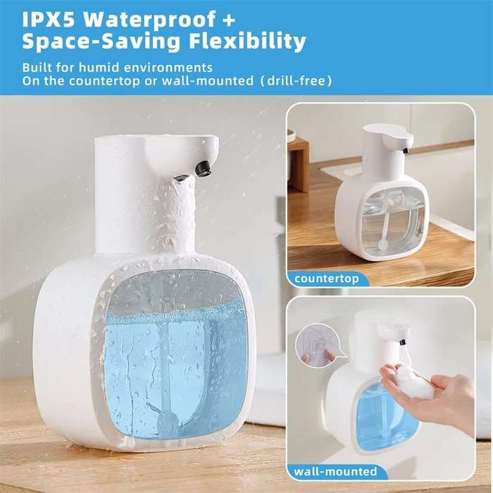 White - Smart Foam Hand Soap Dispenser 500ml Capacity Waterproof Design with Infrared Sensor for Hom