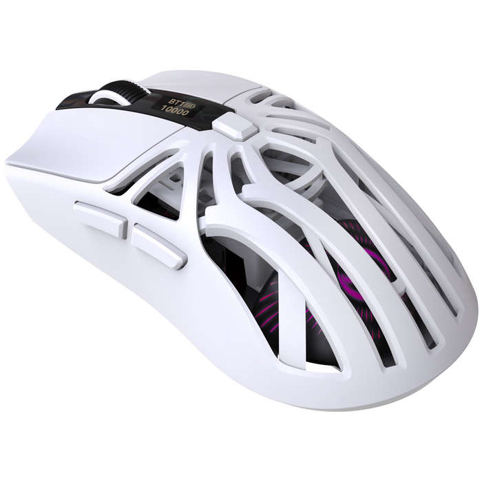 Black - Tripe-Mode Wireless Gaming Mouse with Digital Screen 1200-10000DPI RGB 1KHz polling Rate Typ