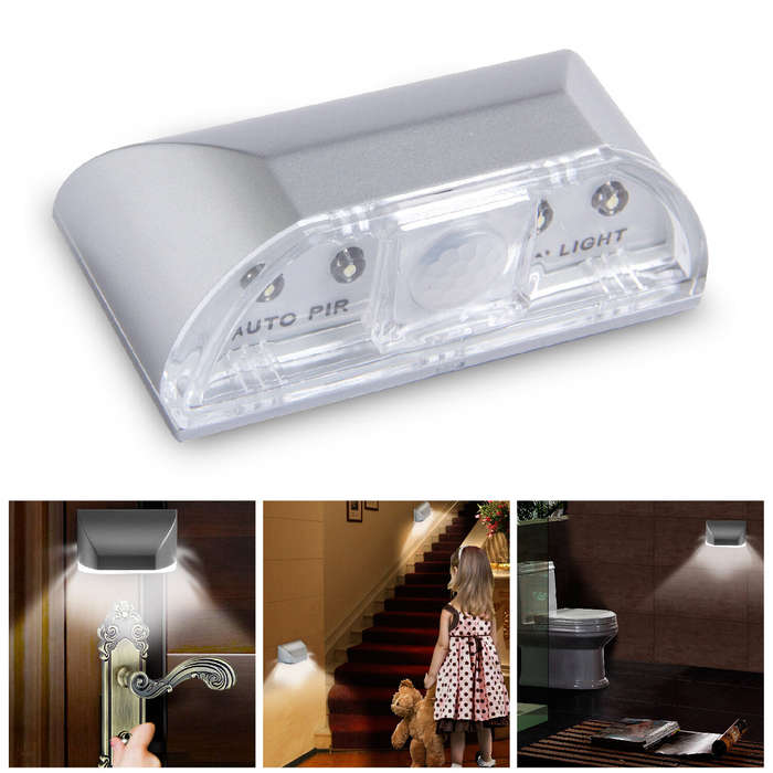 White - Home Infrared PIR Keyhole Light Auto ON/OFF Detector Door Lock Light Wireless Night Lamp For