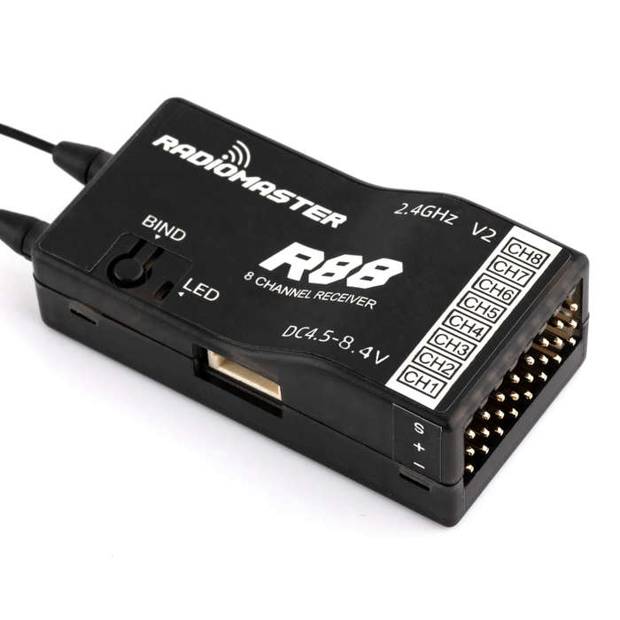 FCC Version - RadioMaster R88 V2 2.4GHz 8CH Compatible Frsky D8/D16 SFHSS PWM/Sbus Receiver