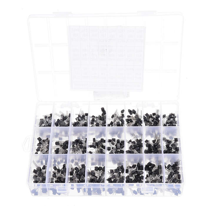 Aemedy 840pcs 24Values TO-92 Transistor Assortment Kit BC327 BC337 BC547 transistor 2N2222 3904 3906