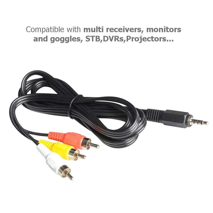 1.5M - Eachine DC 3.5mm Jack Plug Male 1 to 3 Head RCA AV Input Output Video Cable 1.5m Wire Adatper