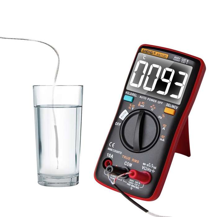 Red - ANENG AN113D Intelligent Auto Measure True- RMS Digital Multimeter 6000 Counts Resistance Diod