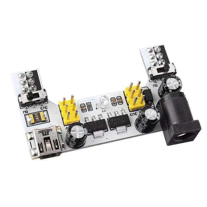 3Pcs MB102 2 Channel 3.3V 5V Breadboard Power Supply Module White Breadboard Dedicated Power Module