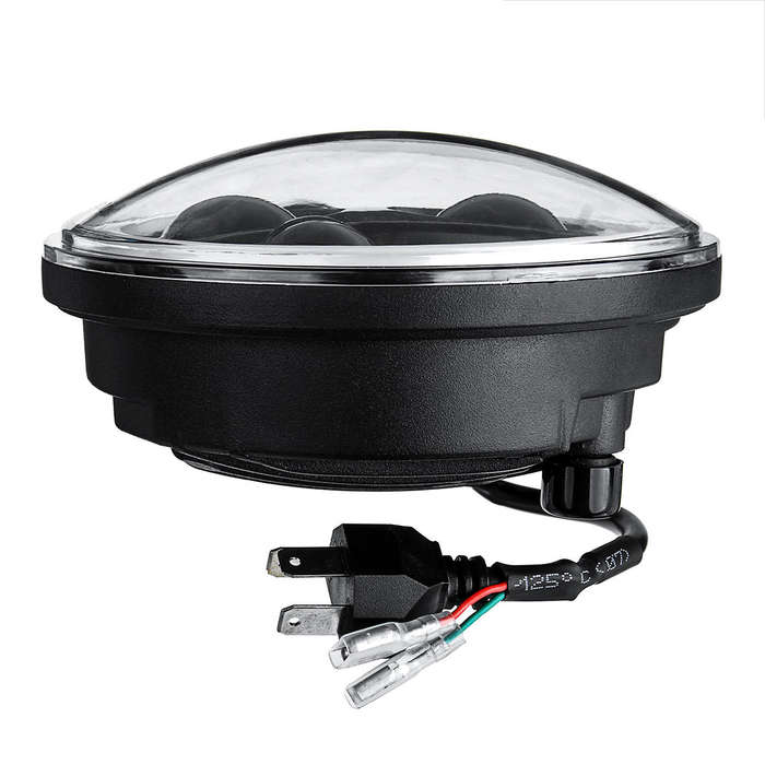 5.75'' 75W 6000K DRL Amber Halo Angle Eyes Projector LED Round Headlights Low/High Beam Turn signal