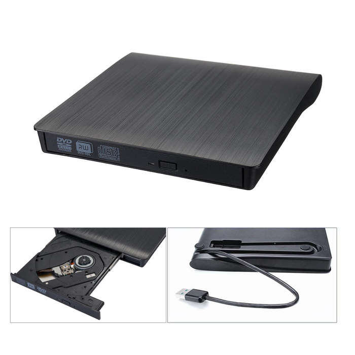 External USB 2.0 DVD RW CD Writer Slim Optical Drive Burner Reader Player For PC Laptop Business Off