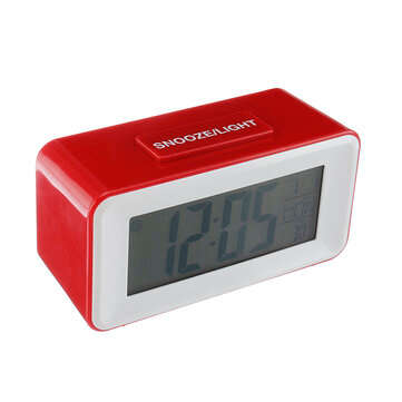 Backlight LCD Digital Alarm Clock 4.5"/3.2" Large Display Night Light with Calendar ... (COLOR: RED)