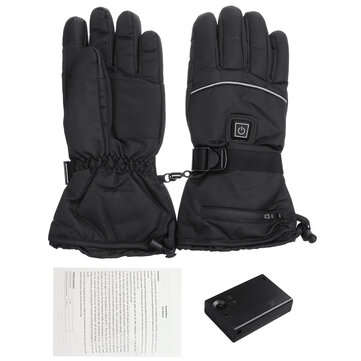 45-55 Electric Heated Gloves Touch Screen With 2 Battery Box Warmer Black Waterproof