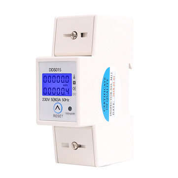 DDS015 Backlights Single Phase Energy Meter 5-80A 230V 50Hz Wattmeter Power Consumption Watt Electro