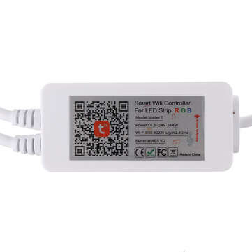LUSTREON WiFi 4Pins 24 Keys Remote Control RGB LED Controller Works with Amazon Alexa DC5-24V