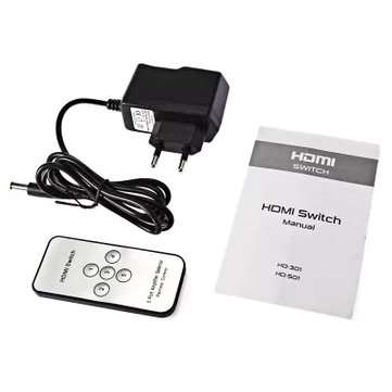 HDMI Switch Switcher 5 Input 1 Output with Remote Control