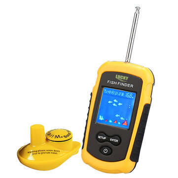 LUCKY Fish Finder 120 Meters Wireless Portable Sonar Sensor Deeper Color Lcd Display FFCW1108-1 Fish