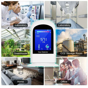 Rechargeable Carbon Dioxide Detector Portable LCD Digital CO2 Meter Carbon Dioxide Tester Temperatur