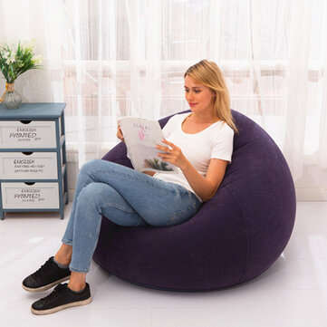 Large Pouf Lazy Sofas Lounger Couch Living Room Furniture Beanbag Tatami (COLOR: BLUE)