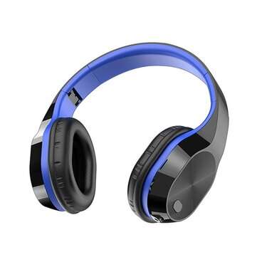 Bakeey T5 bluetooth Gaming Headphone Wireless 5.0 Earphone Soft Foldable HiF... (COLOR.: BLACK&BLUE)