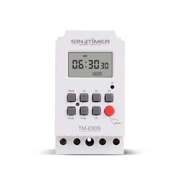 SINOTIMER TM630S-2 220V LCD Digital Programmable Timer Switch with Interval 1 Second Power Direct Ou
