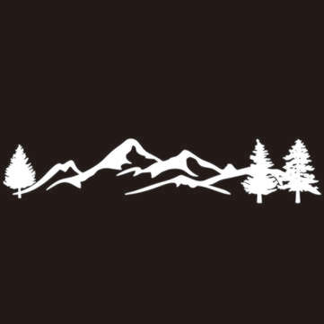 100x20cm Car Sticker Graphics Decal Snowy Mountain Range For Camper Van Motorhome ... (COLOR: WHITE)