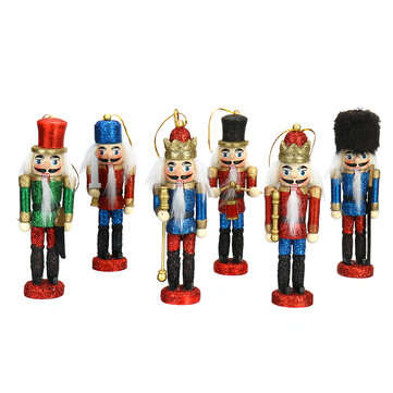 6Pcs Nutcracker Doll Set  12.5cm 6-in-1 Creative Nutcracker Puppet For Christmas Home Office Decorat
