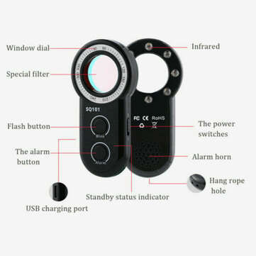 Portable Hiddens Camera Detector Bug Finder Antis spys camera Anti-theft Alarm
