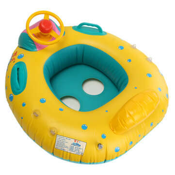 Baby Inflatable Swimming Float Ring PVC Lying Water Seat Boat Sunshade Pool Mattress with Canopy Kid