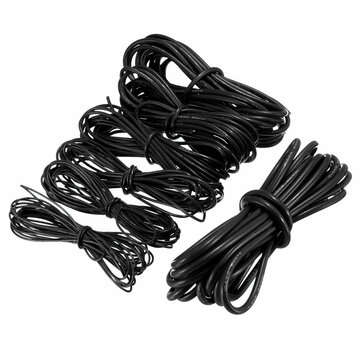 DANIU 5 Meter Black Silicone Wire Cable 10/12/14/16/18/20/22AWG Flexible Cable (SIZE: 22AWG)