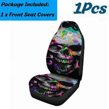 1/7PCS Universal Car Seat Covers Skull Design Front & Rear Seat Full Cover (QUANTITY: 1PCS)
