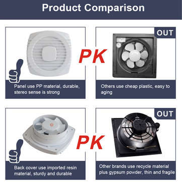 4 Inch 12W Mini Exhaust Fan Entilation Blower Hand Pull for Window Wall Kitchen Bathroom Toilet