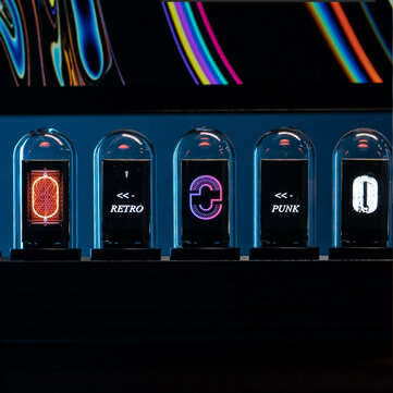 Pseudo-glow Tube Programmable Display IPS Screen RGB Clock Desktop Creative Ornaments Digital Clock