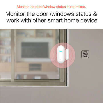 EARYKONG Tuya Smart WiFi Door & Window Sensor Door Open / Closed Detectors Home Alarm Compatible Wit