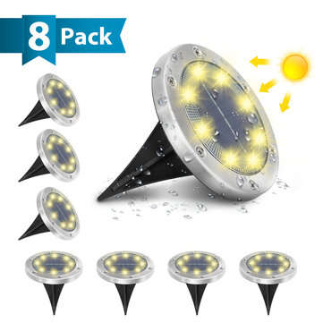 8pcs AMBOTHER Solar Power LED Garden Pathway Outdoor Waterproof In-Gro... (COLOR TEMPERATURE: 6000K)