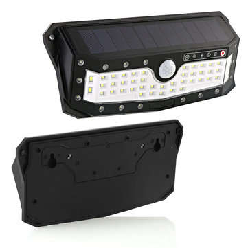 ARILUX Solar Power / USB Rechargeable Waterproof 57 LED PIR Motion Sensor Wall Light Outdoor Garde
