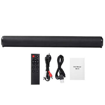 BS-10 bluetooth 5.0 Soundbar 4x5W Bass TV Speaker AUX TF USB RCA Home TV Theater System Remote FM Ra