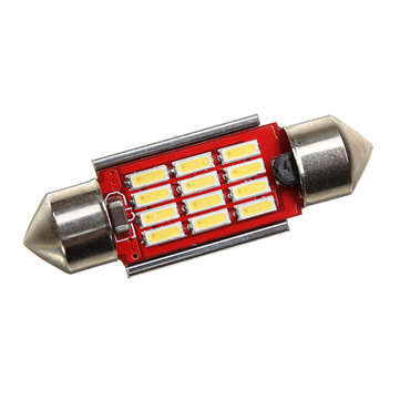 36MM 4014 12SMD Festoon Dome LED Light Interior Reading Bulb 12 ~24V DC Non-polar with Radiating Fun