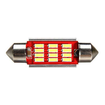 36MM 4014 12SMD Festoon Dome LED Light Interior Reading Bulb 12 ~24V DC Non-polar with Radiating Fun